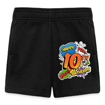 10e anniversaire Jeunes super-héros de style bande dessinée - Short Bébé - noir - Devant