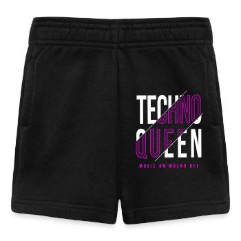 design techno queen - Short Bébé - noir - Devant