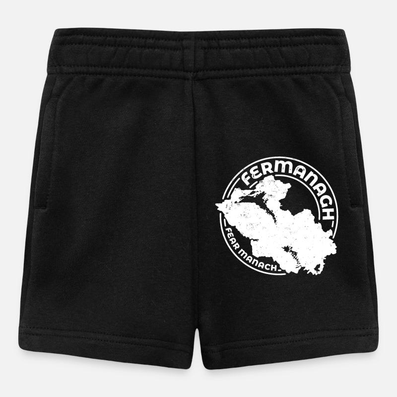 Comté de Fermanagh Irlande | Timbre de contour de carte - Short Bébé - noir