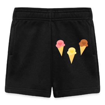Crème glacée coeur crème glacée fraise crème glacée vanille crème glacée chocolat - Short Bébé - noir - Devant