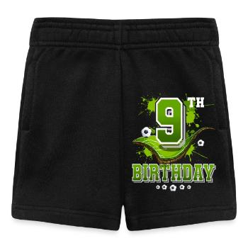 9th birthday Football 9 years - Baby Shorts - black - Front