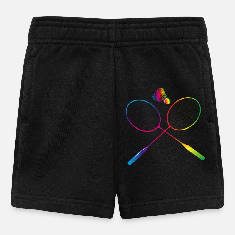 badminton coloré badminton avec raquette de badminton - Short Bébé - noir