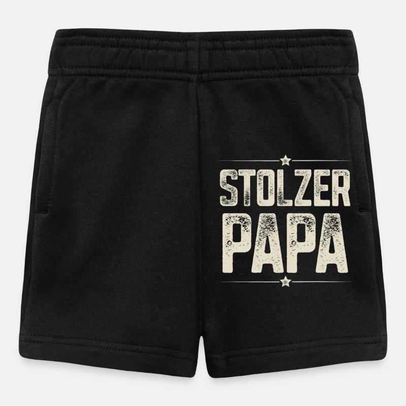 Stolzer Papa - Baby Shorts - Schwarz