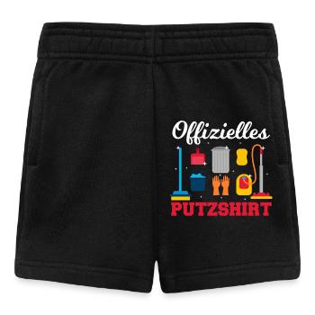 Offizielles Putzshirt Sauber machen aufräumen - Baby Shorts - Schwarz - Vorne