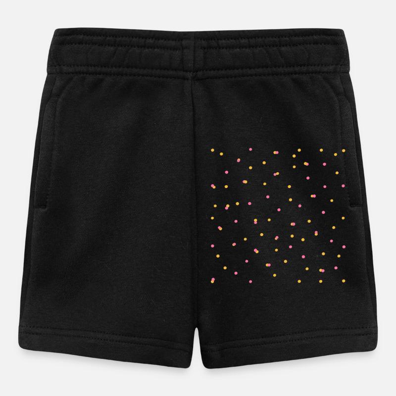 Confettis en rose et jaune - Short Bébé - noir