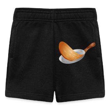 turn golden brown pancakes in the pan - Baby Shorts - black - Front