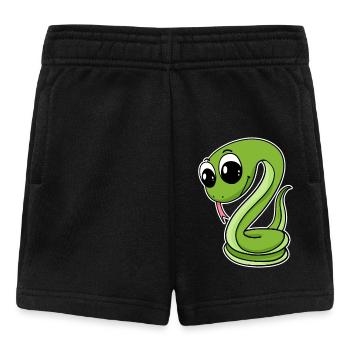 Grüne Schlange - Baby Shorts - Schwarz - Vorne