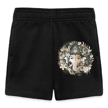 Le dieu éléphant Ganesha au milieu de la jungle - Short Bébé - noir - Devant