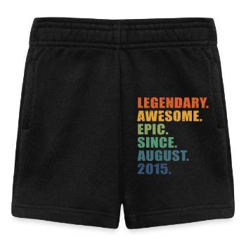8th Birthday, August 2015, 8 Year Anniversary - Baby Shorts - black - Front