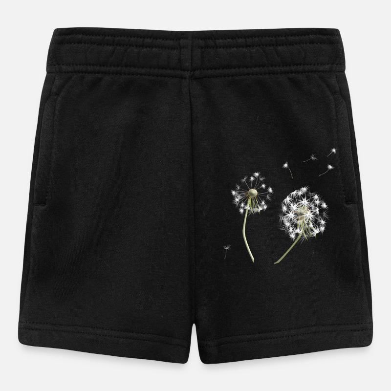 Weiße Löwenzahn-Silhouette - Baby Shorts - Schwarz