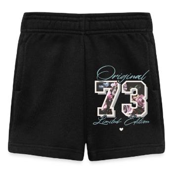 1973 Année de naissance Anniversaire Fleurs - Short Bébé - noir - Devant