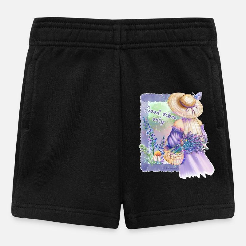 Fleurs Pastel GuteVibes - Short Bébé - noir
