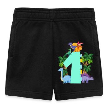 Dinosaure 1 an 1ère fête d’anniversaire - Short Bébé - noir - Devant