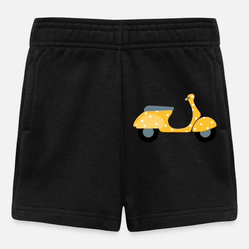 Roller Dots gelb Muster Punkte Urlaub Sommer Fun - Baby Shorts - Schwarz