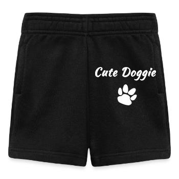 Hundesprüche damen, Cute doggie hell, Hundetatze - Baby Shorts - Schwarz - Vorne