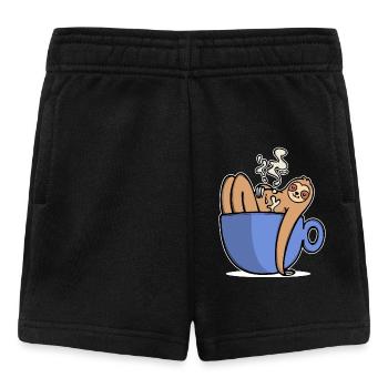 Funny sloth coffee caffeine coffee lover - Baby Shorts - black - Front