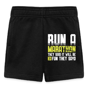 Courir un marathon Ils ont dit que ce serait amusant Ils ont dit - Short Bébé - noir - Devant