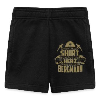 Bergmannn Shirt das Herz eines stolzen Bergmann - Baby Shorts - Schwarz - Vorne