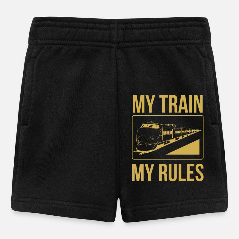 Le conducteur de train dit mon train mes règles - Short Bébé - noir