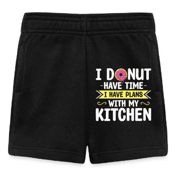 J’ai le temps, j’ai des plans dans la cuisine | - Short Bébé - noir - Devant