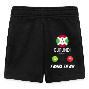 Burundi ruft an Lusiger Flaggen Spruch - Baby Shorts - Schwarz - Vorne