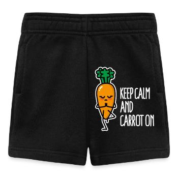Jeu de mots de yoga drôle, Restez calme et la carotte - Short Bébé - noir - Devant