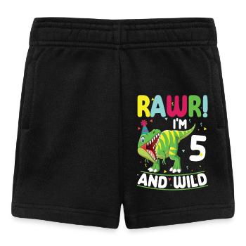 Dinosaure 5 ans fête d’anniversaire - Short Bébé - noir - Devant