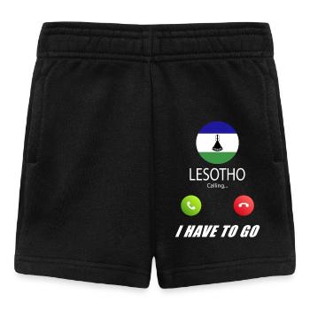 Lesotho ruft an Lusiger Flaggen Spruch - Baby Shorts - Schwarz - Vorne