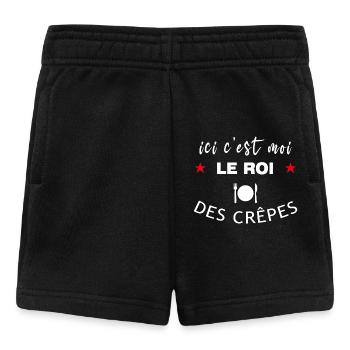 Ici c'est moi le roi des crêpes humour Bretagne - Short Bébé - noir - Devant