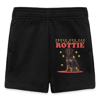 Rottweiler Papa Rottie Chien Propriétaire Cadeau - Short Bébé - noir - Devant