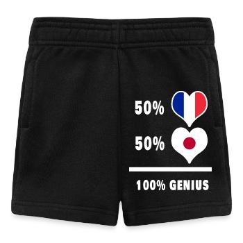 La France et le Japon génie / cadeau - Short Bébé - noir - Devant