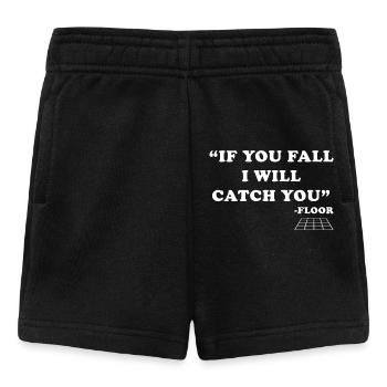 Gymnastik Spruch Wenn Du Fällst, Bin Ich Da Boden - Baby Shorts - Schwarz - Vorne