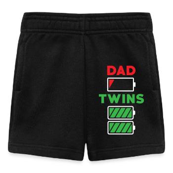 Papa Twins Père Batterie d’énergie vide - Short Bébé - noir - Devant