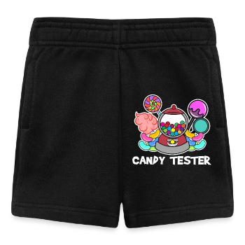 Naschkatzen Spruch Süßigkeiten Bonbon Nachspeise - Baby Shorts - Schwarz - Vorne