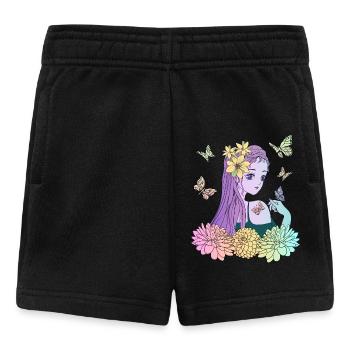 Manga Mädchen mit Schmetterlingen - Baby Shorts - Schwarz - Vorne