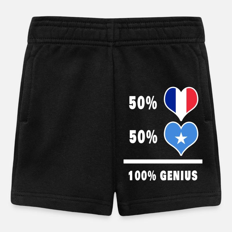 Frankreich und Somalia Genius / Geschenk - Baby Shorts - Schwarz
