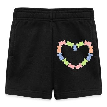 Naschkatzen Süßigkeiten Herz Nachspeise Lecker - Baby Shorts - Schwarz - Vorne
