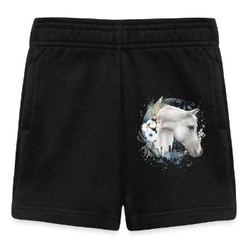 Horse motif with flowers horse - Baby Shorts - black - Front