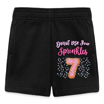 Donut Lose Your Sprinkles 7. Geburtstag | Donut - Baby Shorts - Schwarz - Vorne