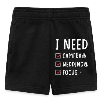 Hochzeitsfotograf Kamera Hochzeit Fokus - Baby Shorts - Schwarz - Vorne