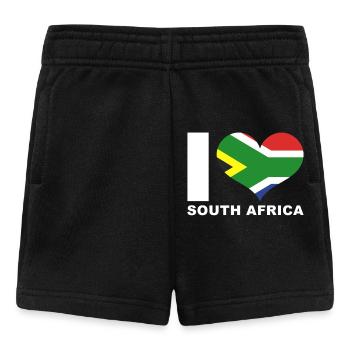 I love South Africa heart flag South Africa - Baby Shorts - black - Front
