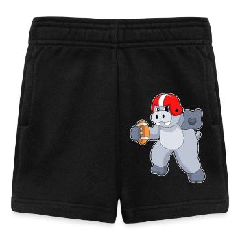 Hippopotamus American Football Sports - Baby Shorts - black - Front