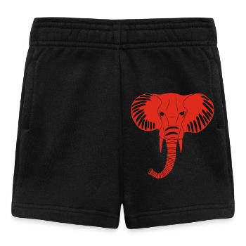 Roter Elefantenkopf - Baby Shorts - Schwarz - Vorne