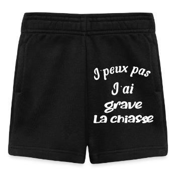 j'peux pas, j'ai grave la chiasse humour - Short Bébé - noir - Devant