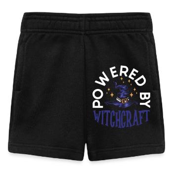 Powered By Hexerei Hexe Hut Spooky Zauberei - Baby Shorts - Schwarz - Vorne