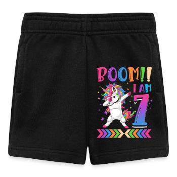 Boom!! Ich Bin 7, Buntes Lustiges Einhorn 7. - Short Bébé - noir - Devant