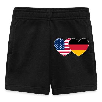 USA Deutschland Flagge Herz - Baby Shorts - Schwarz - Vorne