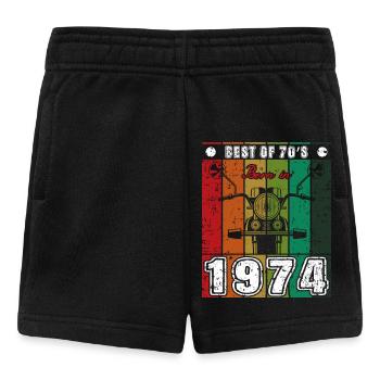 Best Of 70's Geboren 1974 Klassisches Motorrad - Baby Shorts - Schwarz - Vorne