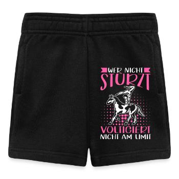Voltigieren Pferdesport Reitsport Pferde Geschenk - Baby Shorts - Schwarz - Vorne