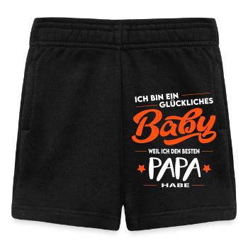 Glückliches Baby Bester Papa Best Dad Happy - Baby Shorts - Schwarz - Vorne